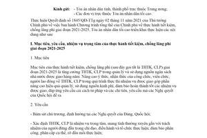 Công văn 427/TANDTC-KHTC 2021 thực hiện Chương trình thực hành tiết kiệm chống lãng phí