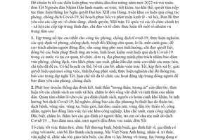 Chỉ thị 11-CT/TW 2021 tổ chức Tết Nhâm Dần 2022