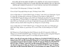 Thông tư 21/2021/TT-BTTTT sửa đổi Thông tư 24/2015/TT-BTTTT sử dụng tài nguyên Internet