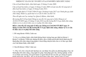 Thông tư 24/2021/TT-BYT sửa đổi Thông tư 46/2013/TT-BYT tổ chức cơ sở phục hồi chức năng