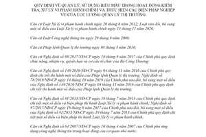 Thông tư 22/2021/TT-BCT biểu mẫu trong xử lý vi phạm hành chính Quản lý thị trường