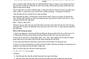 Thông tư 18/2021/TT-BLĐTBXH thời giờ làm việc đối với công việc sản xuất có tính thời vụ