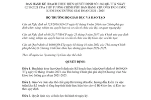 Quyết định 4659/QĐ-BGDĐT 2021 Kế hoạch thực hiện Quyết định 1660/QĐ-TTg