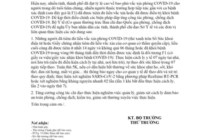 Công văn 10696/BYT-MT 2021 cách ly y tế cho trường hợp F1 đã tiêm đủ liều vắc xin COVID19