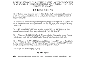 Quyết định 2114/QĐ-TTg 2021 thực hiện Kết luận 19-KL/TW xây dựng pháp luật