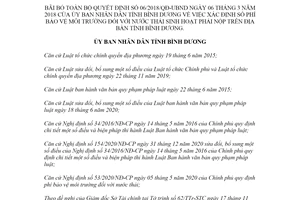 Quyết định 21/2021/QĐ-UBND bãi bỏ toàn bộ Quyết định 06/2018/QĐ-UBND tỉnh Bình Dương