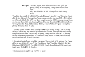 Công văn 4562/LĐTBXH-PCTNXH 2021 công tác phòng chống mại dâm của Ủy ban Quốc gia