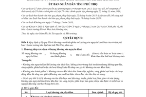 Quyết định 22/2021/QĐ-UBND tỷ lệ quy đổi từ khoáng sản thành phẩm ra nguyên khai Phú Thọ