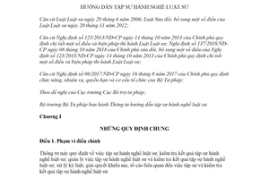 Thông tư 10/2021/TT-BTP hướng dẫn tập sự hành nghề luật sư