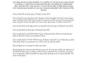 Thông tư 113/2021/TT-BTC sửa đổi Thông tư 264/2016/TT-BTC