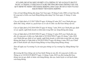 Thông tư 35/2021/TT-BGTVT sửa đổi Thông tư 10/2018/TT-BGTVT