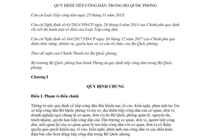 Thông tư 166/2021/TT-BQP tiếp công dân trong Bộ Quốc phòng