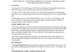 Công văn 4698/BVHTTDL-TCDL 2021 du lịch nội địa an toàn trong dịch COVID 19