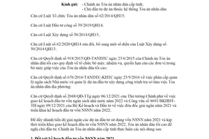 Công văn 438/TANDTC-KHTC 2021 giải ngân và đầu tư vốn ngân sách nhà nước 2022