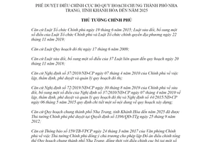 Quyết định 2146/QĐ-TTg 2021 Điều chỉnh cục bộ Quy hoạch chung Thành phố Nha Trang