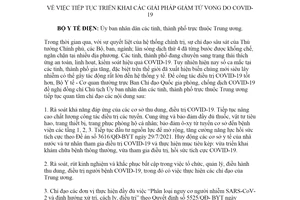 Công điện 2146/CĐ-BYT 2021 tiếp tục triển khai giải pháp giảm tử vong do COVID19