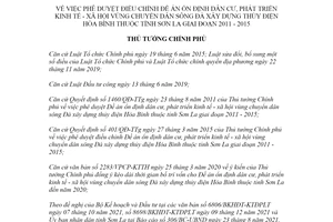 Quyết định 2152/QĐ-TTg 2021 ổn định dân cư vùng chuyển dân sông Đà xây dựng thủy điện Hòa Bình