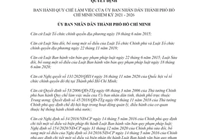 Quyết định 52/2021/QĐ-UBND Quy chế làm việc của Ủy ban nhân dân Hồ Chí Minh 2021 2026