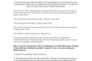 Nghị định 117/2021/NĐ-CP sửa đổi Nghị định 11/2010/NĐ-CP quản lý hạ tầng đường bộ