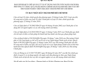Quyết định 50/2021/QĐ-UBND sử dụng vốn ngân sách cho vay Hỗ trợ giảm nghèo Hồ Chí Minh