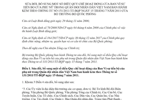 Thông tư 167/2021/TT-BQP sửa đổi Thông tư 131/2011/TT-BQP hoạt động Ban Vì sự tiến bộ phụ nữ