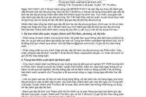 Công văn 9655/SYT-NVY 2021 quy trình đánh giá cấp độ dịch tại các địa phương Hồ Chí Minh