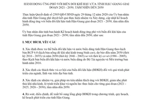 Kế hoạch 209/KH-UBND 2021 ứng phó biến đổi khí hậu Hậu Giang 2021 2030