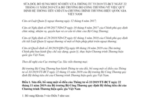 Thông tư 25/2021/TT-BCT sửa đổi Thông tư 33/2019/TT-BCT tiêu chí Thương hiệu quốc gia