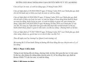 Thông tư 29/2021/TT-BYT hướng dẫn hoạt động đào tạo chuyên môn y tế lao động