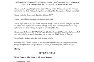 Thông tư 10/2021/TT-BKHĐT lồng ghép phòng chống thiên tai vào quy hoạch phát triển kinh tế