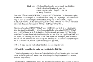 Công văn 9738/SYT-NVY 2021 hỗ trợ tiêm vắc xin phòng COVID 19 Sở Y tế Hồ Chí Minh