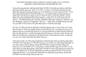 Kế hoạch 310/KH-UBND 2021 ứng phó với biến chủng mới của vi rút SARS CoV 2 Hà Nội