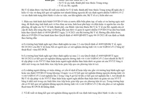 Công văn 11011/BYT-KCB  2021 xét nghiệm để phát hiện người mắc COVID19