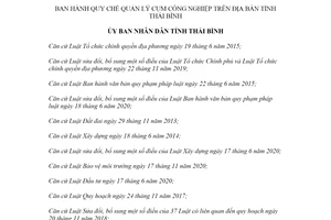 Quyết định 30/2021/QĐ-UBND Quy chế quản lý cụm công nghiệp Thái Bình