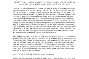 Chỉ thị 35/CT-TTg 2021 đón Tết Nguyên đán Nhâm Dần 2022 vui tươi lành mạnh an toàn tiết kiệm