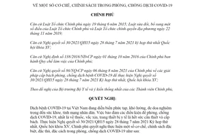 Nghị quyết 168/NQ-CP 2021 chính sách phòng chống dịch COVID19