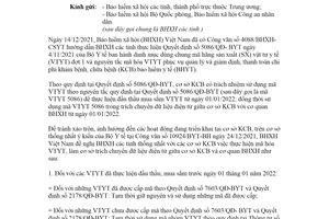 Công văn 4381/BHXH-CSYT 2021 thực hiện Quyết định 5086/QĐ-BYT