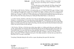 Công văn 61/VPCP-KGVX 2022 Chương trình thí điểm đón khách du lịch quốc tế đến Việt Nam