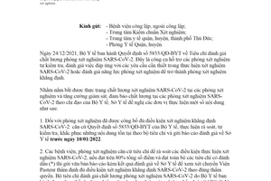 Công văn 9896/SYT-NVY 2021 Tiêu chí đánh giá phòng xét nghiệm SARS CoV 2 Hồ Chí Minh