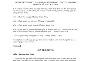 Nghị định 130/2021/NĐ-CP xử phạt vi phạm hành chính bảo trợ giúp xã hội trẻ em