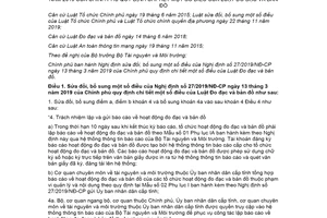 Nghị định 136/2021/NĐ-CP sửa đổi Nghị định 27/2019/NĐ-CP hướng dẫn Luật Đo đạc bản đồ