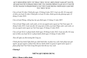 Nghị định 142/2021/NĐ-CP xử phạt trục xuất áp giải người vi phạm theo thủ tục hành chính