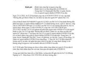 Công văn 151/SYT-NVY 2022 gói thuốc sức khỏe tại nhà cho người F0 Sở Y tế Hồ Chí Minh