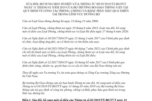 Thông tư 43/2021/TT-BGTVT sửa đổi Thông tư 03/2019/TT-BGTVT khắc phục thiên tai