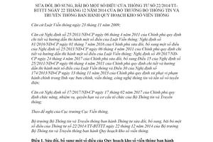 Thông tư 27/2021/TT-BTTTT sửa đổi Thông tư 22/2014/TT-BTTTT kho số viễn thông