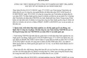 Hướng dẫn 11/HD-VKSTC 2022 thực hành quyền công tố xét xử sơ thẩm án an ninh