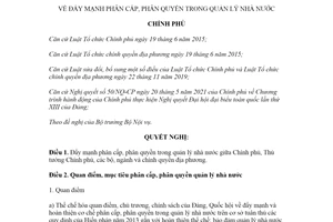 Nghị quyết 04/NQ-CP 2022 đẩy mạnh phân cấp trong quản lý Nhà nước