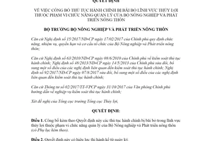 Quyết định 67/QĐ-BNN-TCTL 2022 công bố thủ tục hành chính lĩnh vực thủy lợi