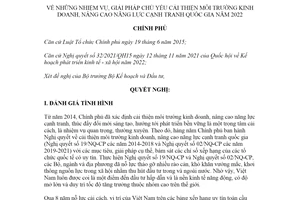 Nghị quyết 02/NQ-CP 2022 nhiệm vụ giải pháp chủ yếu cải thiện môi trường kinh doanh