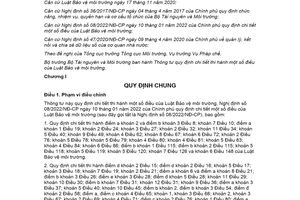 Thông tư 02/2022/TT-BTNMT hướng dẫn Luật Bảo vệ môi trường